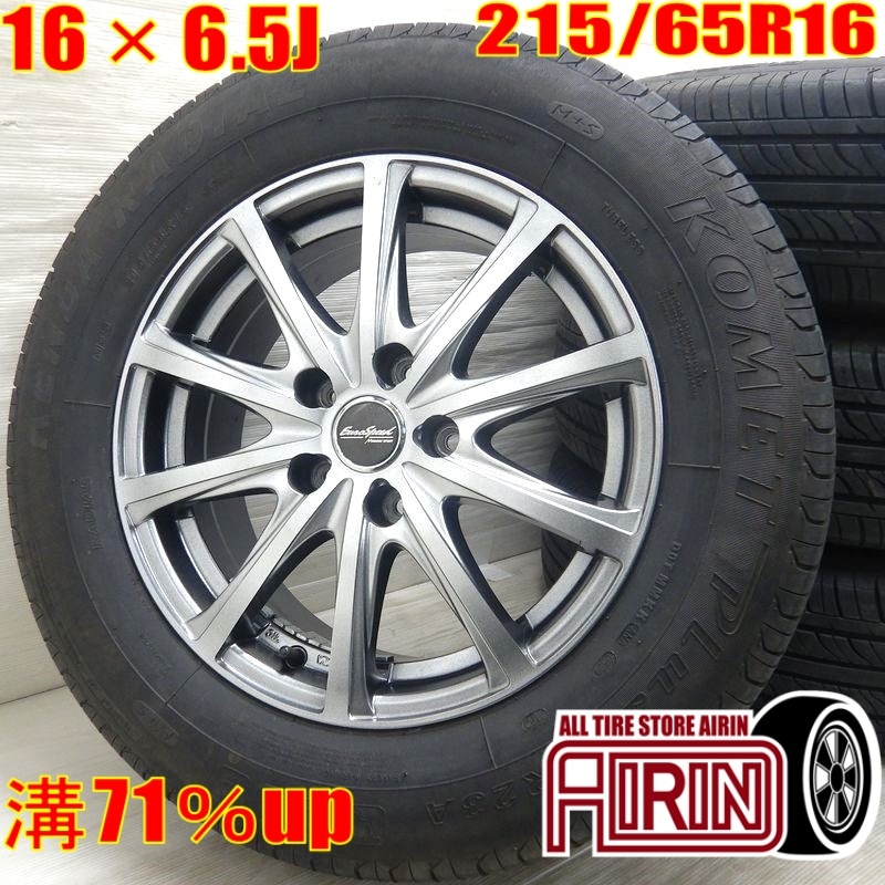 タイヤ・ホイール ki.kirita.nov 中古 215/65R16 タイヤホイール 4本セット<BR>KENDA KOMET plus KR23A