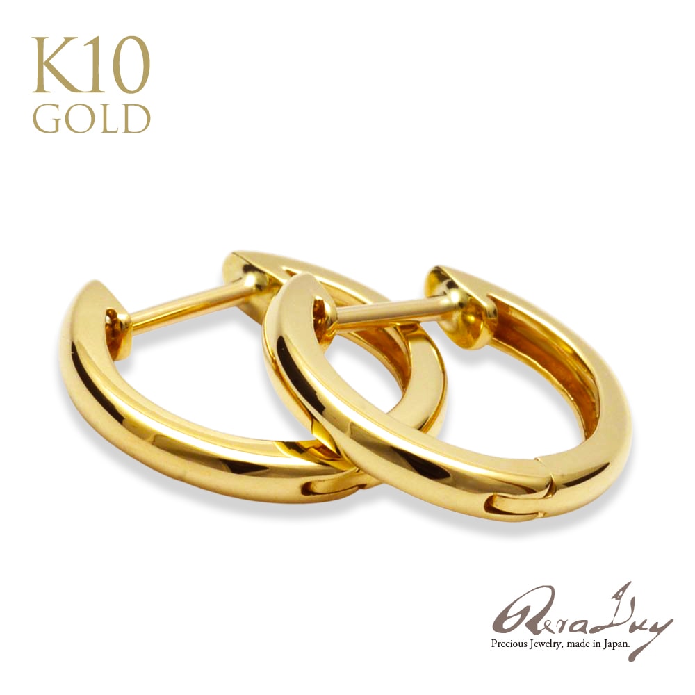 10金 k10 ゴールド フープ ピアス 11mm レディース 女性 メンズ 男性