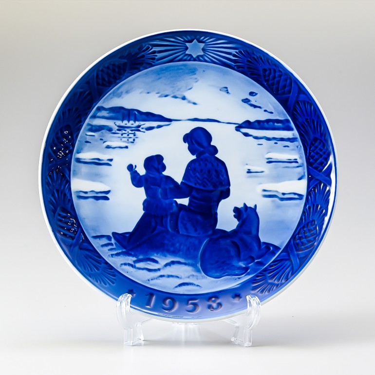 ロイヤルコペンハーゲン イヤープレート 1958年 昭和33年 皿立て付き