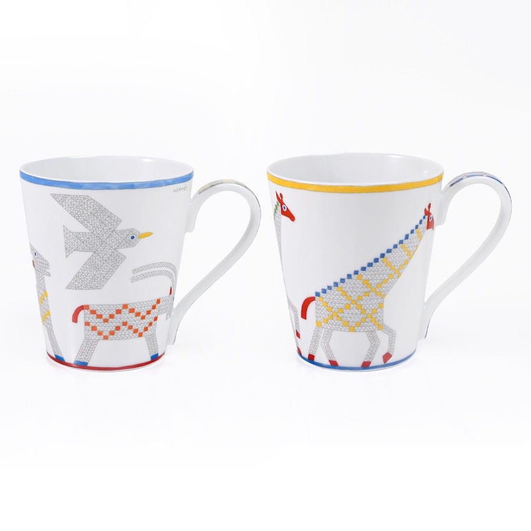 エルメス HERMES マグカップ ペア 2個セット NO1 NO2 300ml アニモー