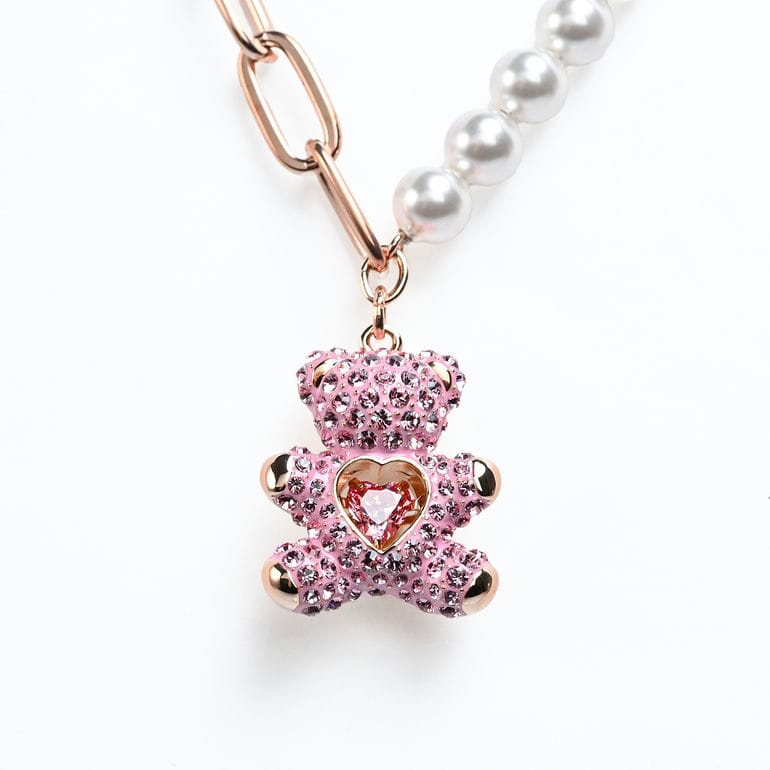 スワロフスキー SWAROVSKI ネックレス Teddy テディ ハート ピンク