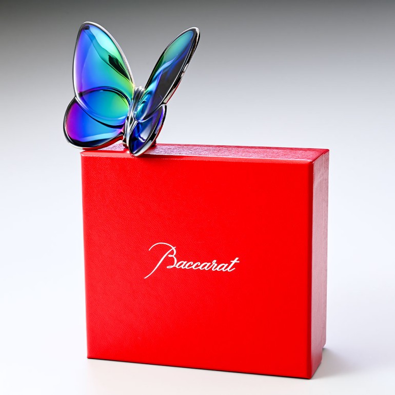 バカラ Baccarat クリスタルフィギュア ラッキーバタフライ パピヨン