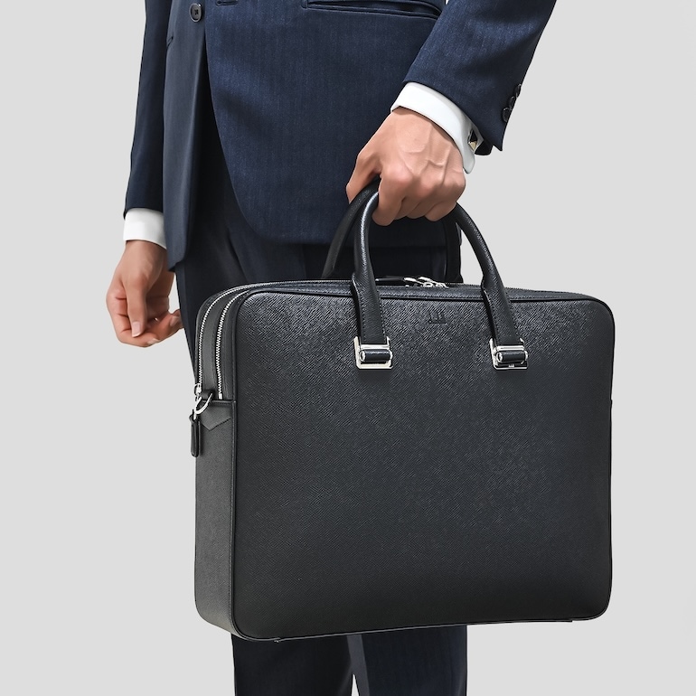 dunhill ダンヒル カドガン スリムドキュメントケース レザー ネイビー