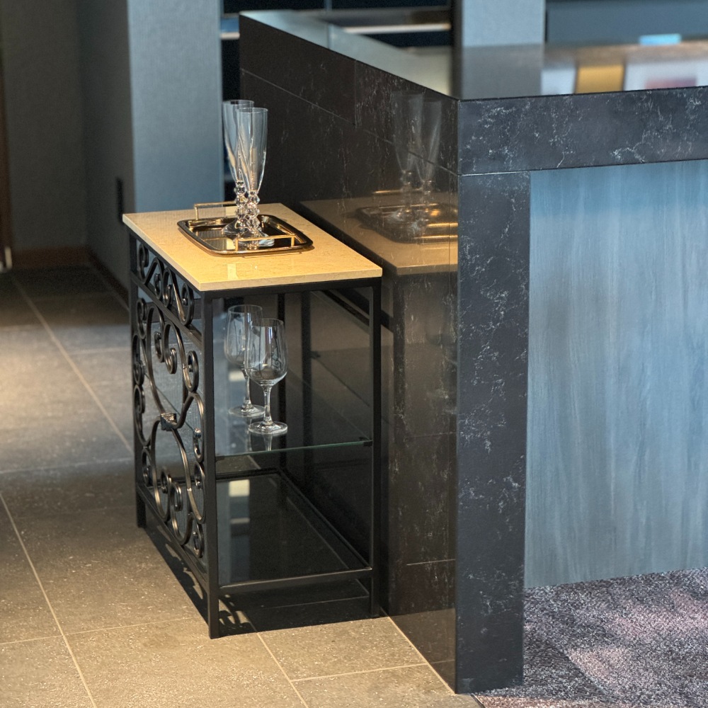 天板大理石 サイドテーブル ガラス棚2段付き | 全ての商品