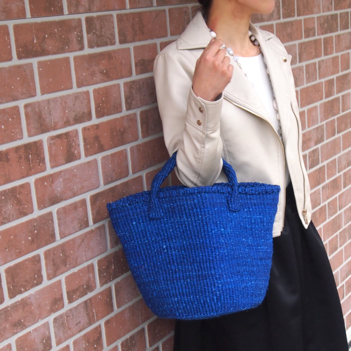 ORIKAGO - サイザルバッグ Mサイズ ベーシック ブルー (青)