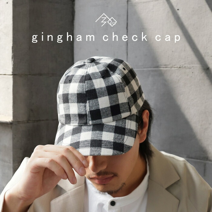 再入荷予定有!ギンガムチェック柄 キャップ 帽子 メンズ ハット 送料