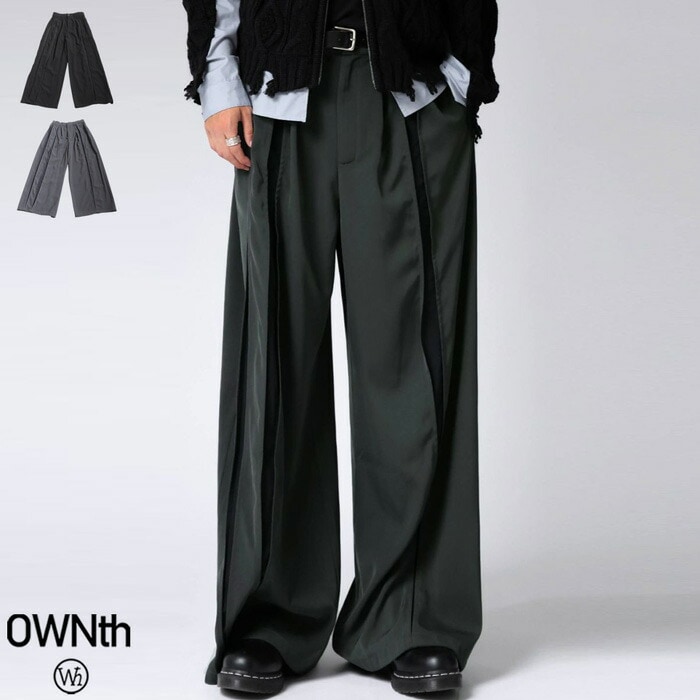 切替デザイン スラックスパンツ メンズ ボトムス 送料無料・メール便