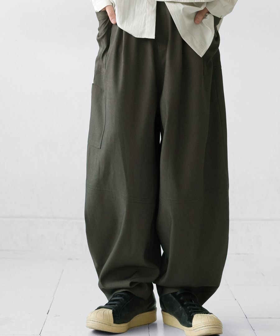 アシンメトリーポケット ワイドパンツ メンズ ロング 送料無料・メール