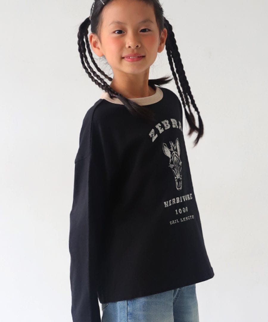 アニマルカレッジ 長袖 ロンT ロゴT 綿100 キッズ 子供服・(100)メール