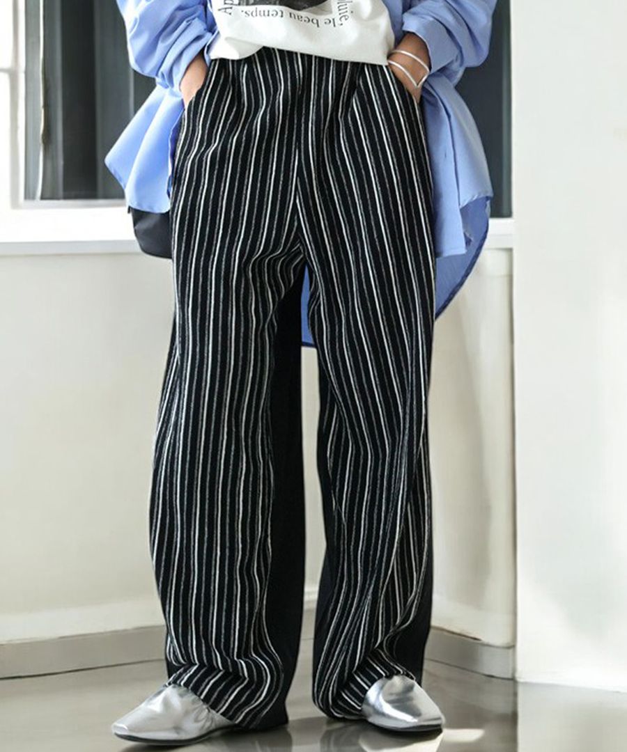 ストライプパンツ パンツ レディース ボトムス ロング 送料無料