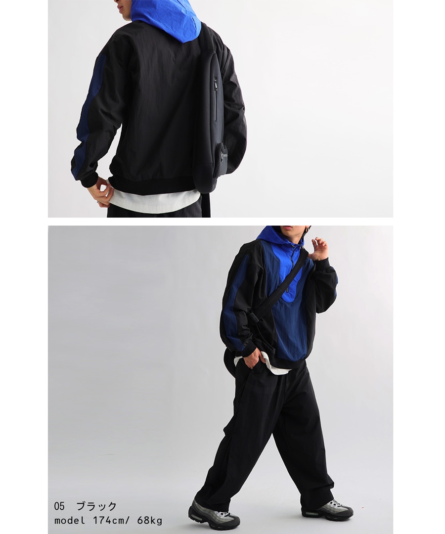 ハーフジップトップス メンズ トップス 長袖 配色 送料無料・再入荷