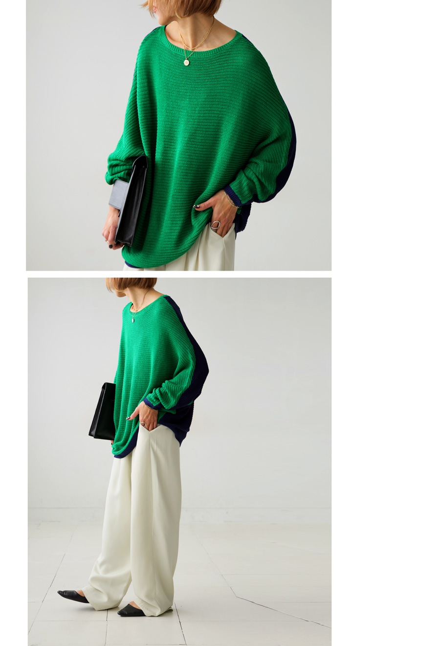 2wayトップス ニット レディース トップス 長袖 送料無料・メール便