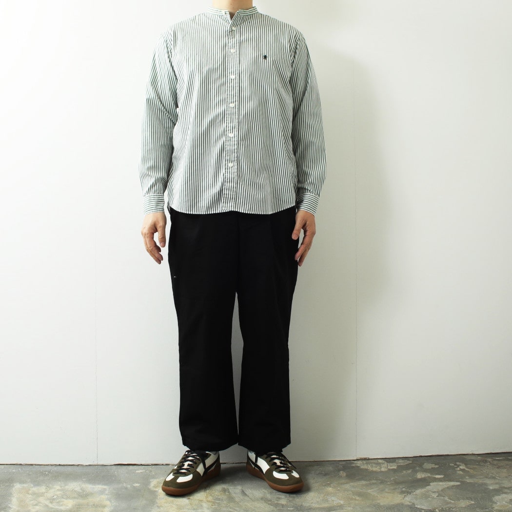 GYMPHLEX ジムフレックス バンドカラーストライプ 長袖 シャツ