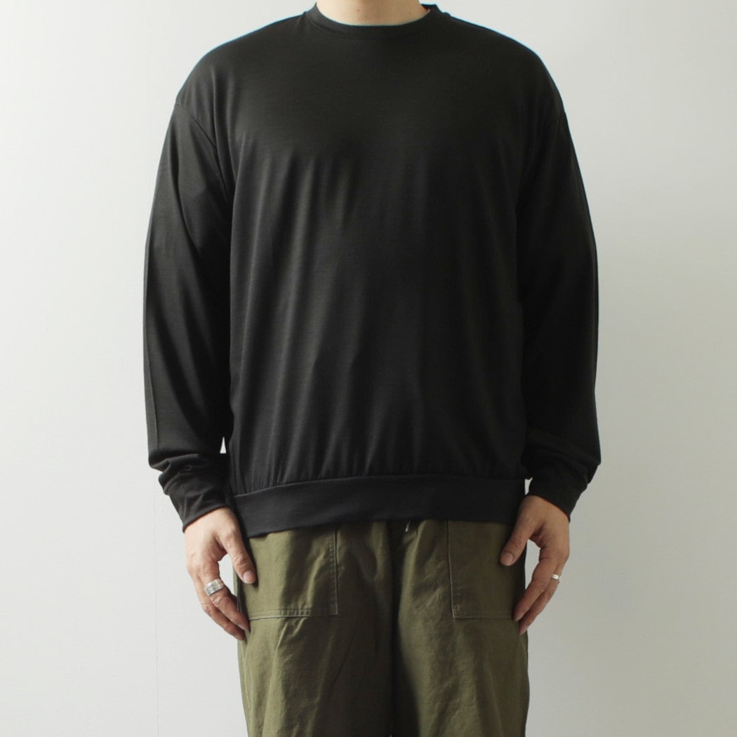 marka マーカ ウォッシャブルウール天竺 クルーネック チャコール