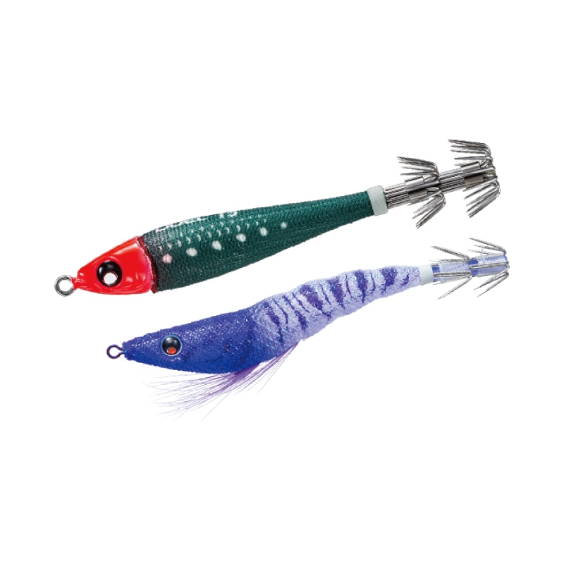 イージーイカメタルセット エビ型スッテ 80-95mm + 鉛スッテ 25号 +