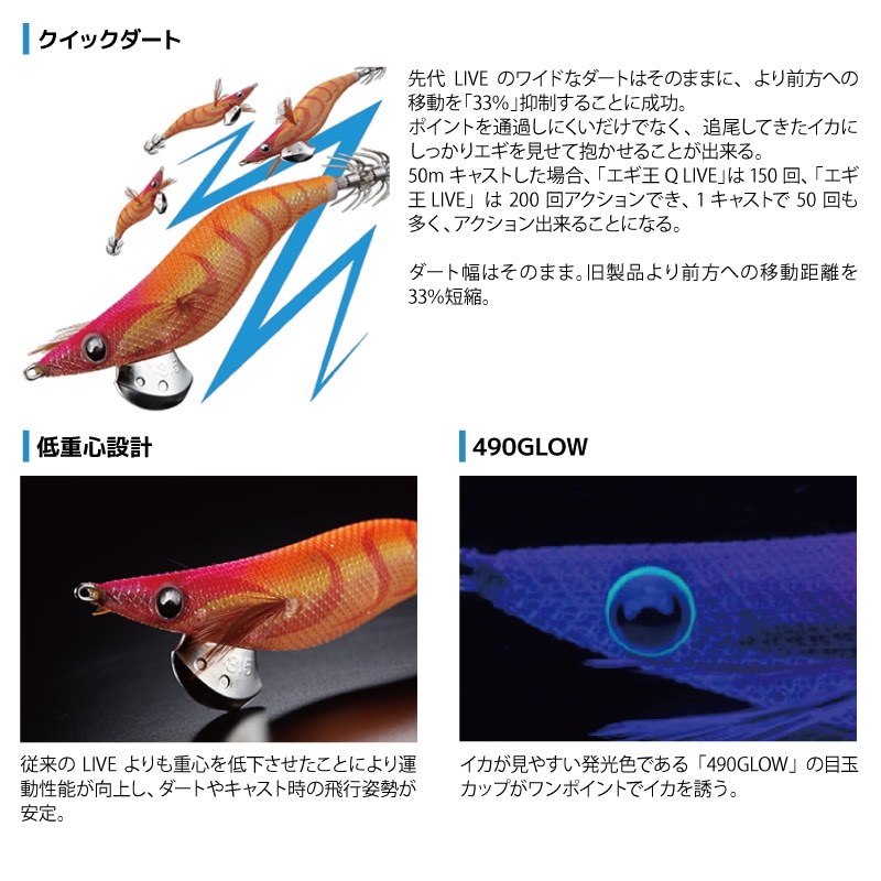 ヤマシタ エギ王 ライブ 3.5号 釣り 21g／105mm 2025年 新色 軽快