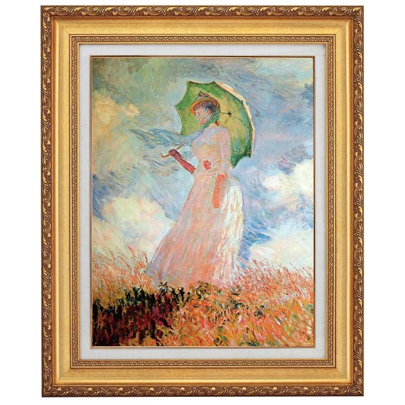 日傘をさす女』 モネ 10号 立体複製名画 額装付 【ポイント5％還元中