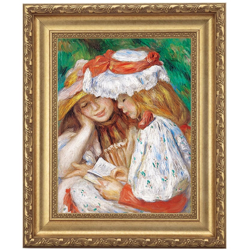 読書する二人の少女』 ルノワール 4号 立体複製名画 額装付 【ポイント