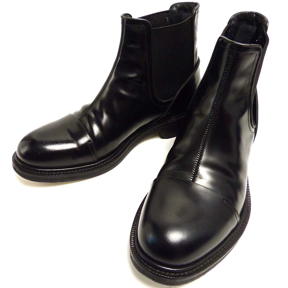 イタリア製 LOEWE / ロエベ サイドゴア レザー ショートブーツ 41(26