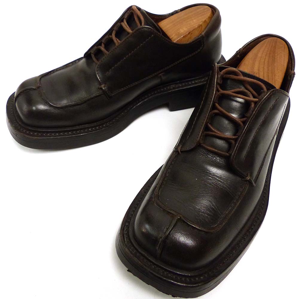 イタリア製 PRADA / プラダ スクエアトゥシューズ 7(26-26.5cm相当