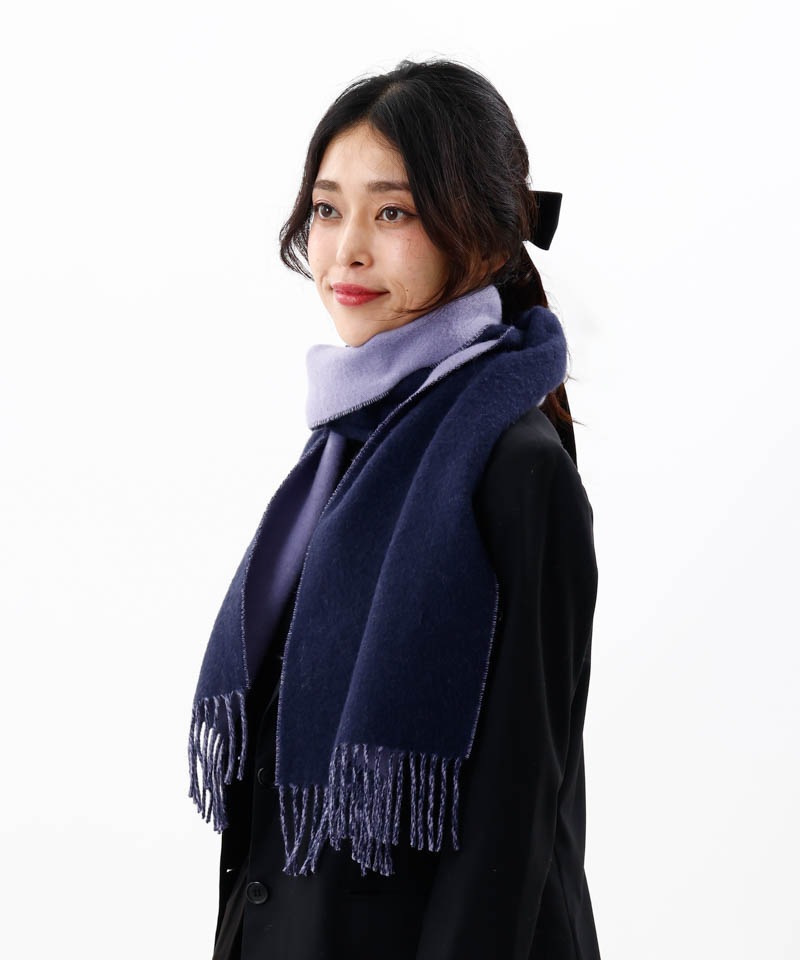 ANNA SUI（アナ スイ）】ウールリバーシブルマフラーALL｜オーロラ