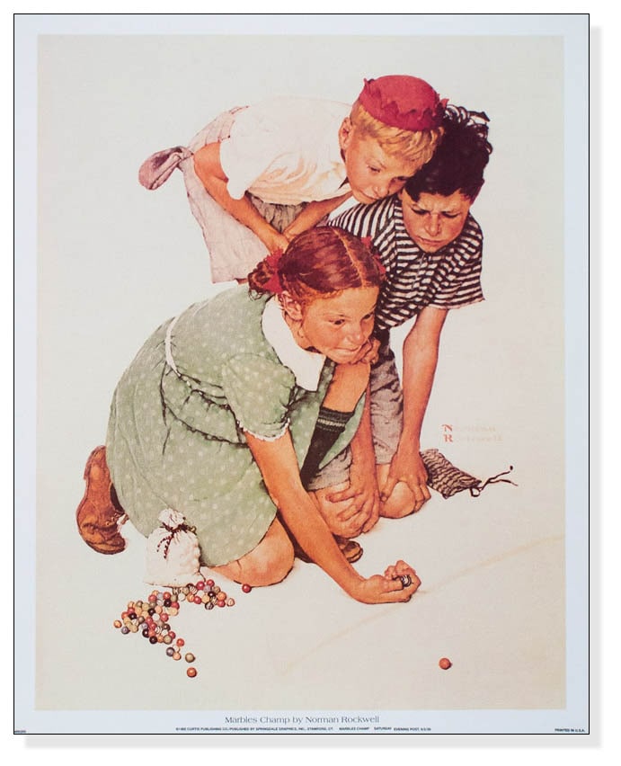 Marbles Champ 1992（ノーマン ロックウェル） ポスター販売のアズ