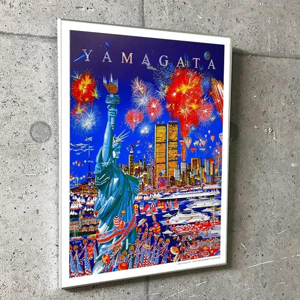 ヒロ・ヤマガタ Happy Birthday Liberty 1986 アルミ製フレーム額装品