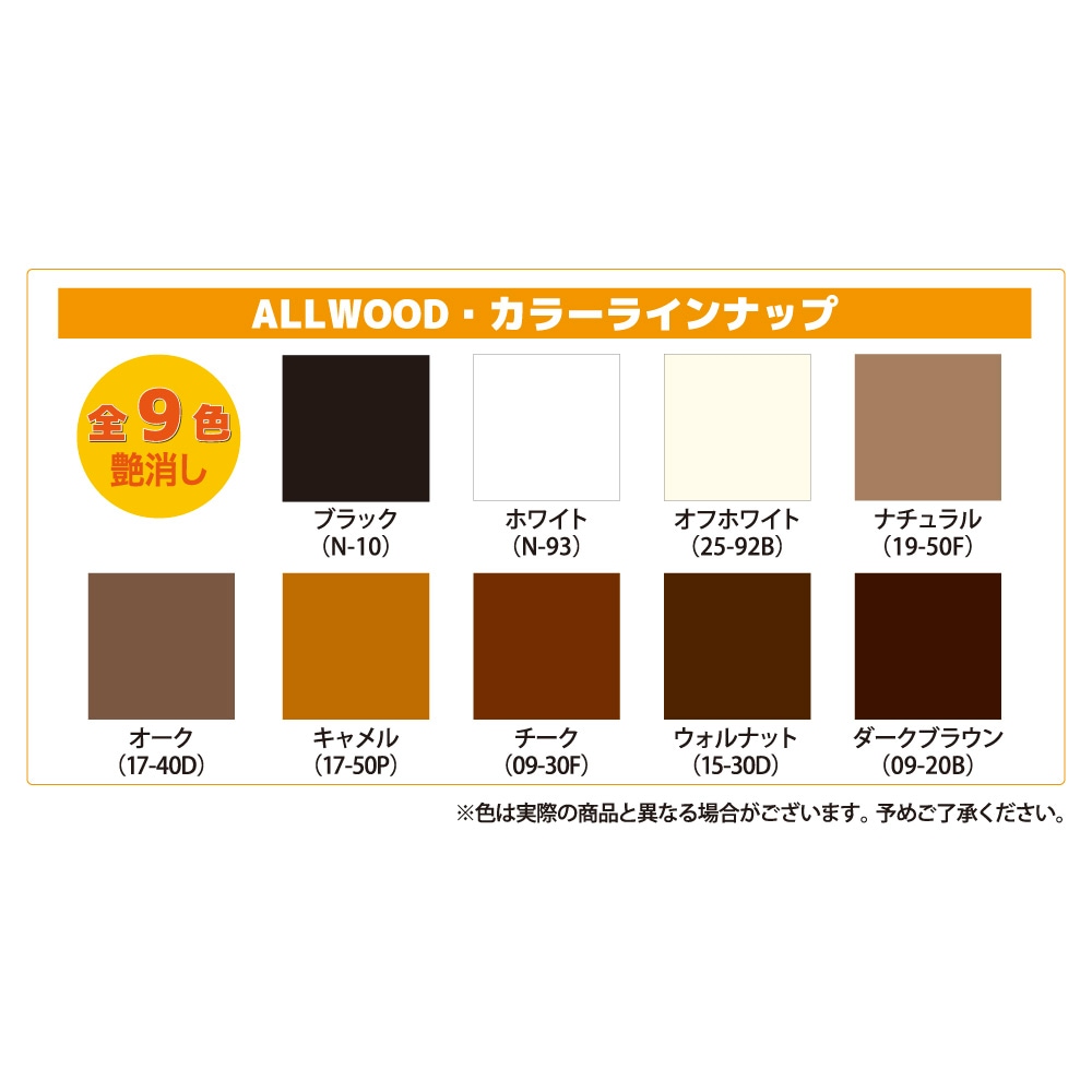 水性木部用塗料】ALL WOOD 1.6L | 目的から探す,【上塗り塗料】色を