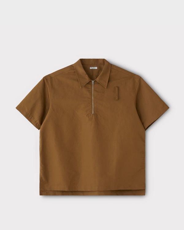 PHIGVEL フィグベル｜C/L HALF ZIP SS SHIRT コットンリネンハーフ