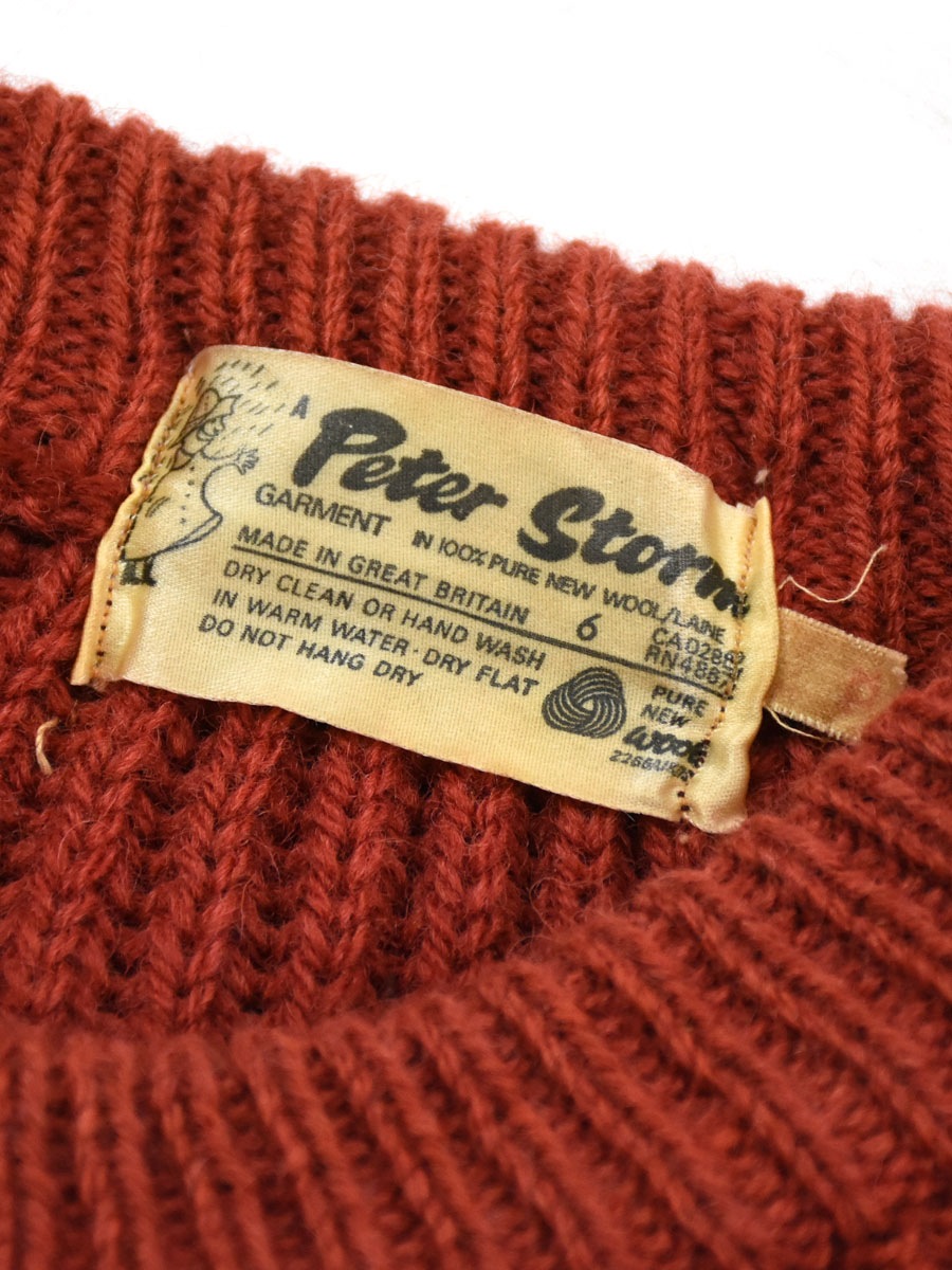 70's 旧タグ Peter Storm ウールセーター 表記(XL) MADE IN GREAT