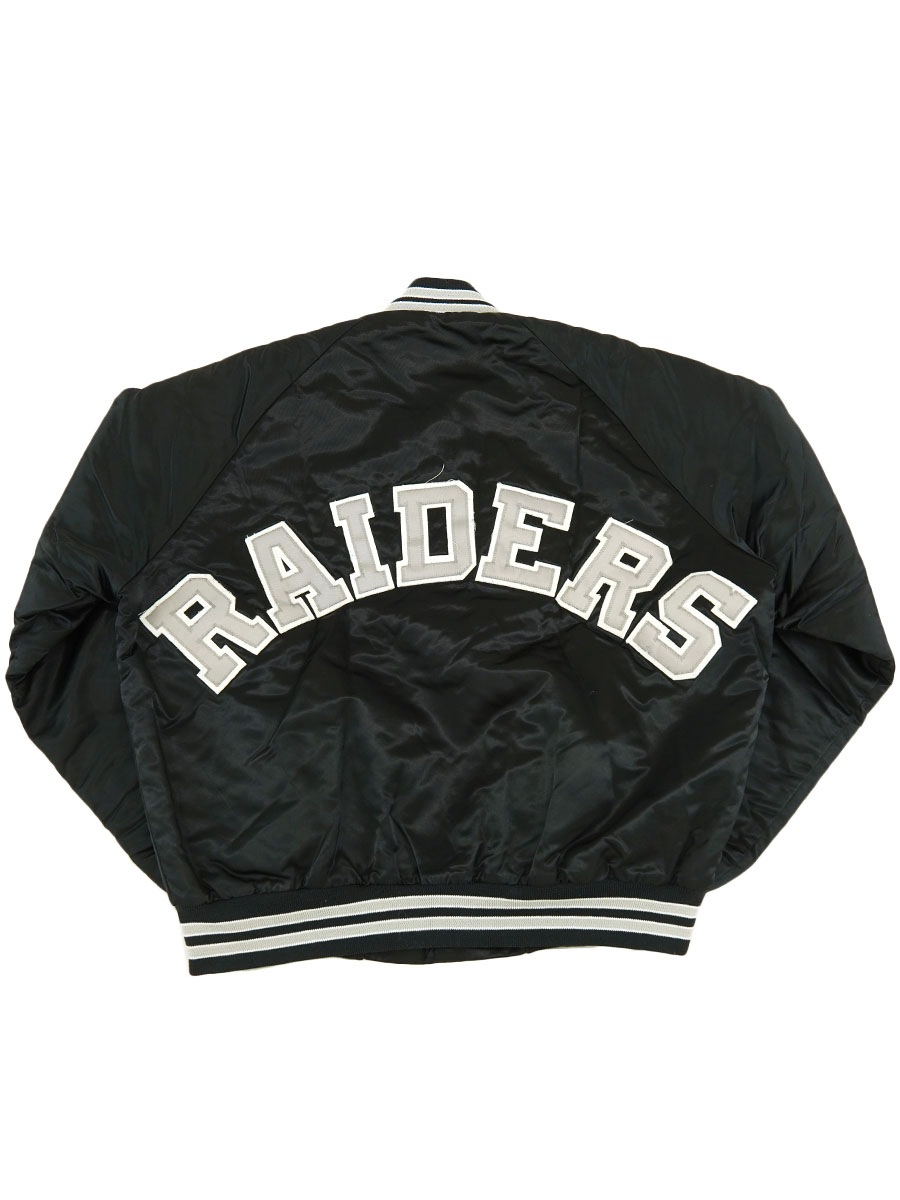 80's Chalk Line ''RAIDERS'' 両面プリント サテンスタジャン 表記(L