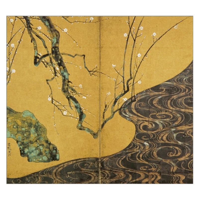 熊代熊斐筆 稀有な紙本水墨画 【 切 竹 之 図 】 掛軸一幅 469 【公式