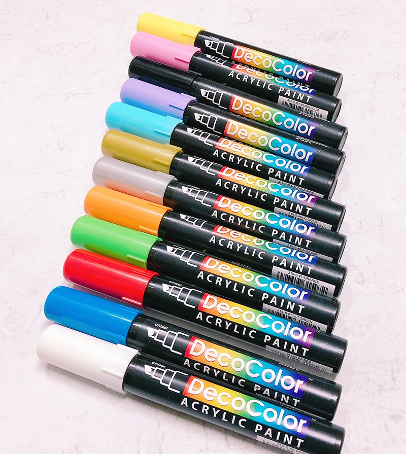 油性アクリルマーカー キャンドルに絵や文字が描ける 速乾タイプ 全12色