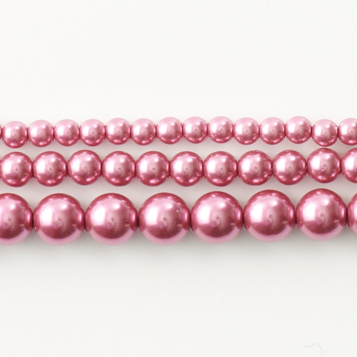 日本製樹脂パール 6mm チェルシーピンク【アクリルパール/国産パール