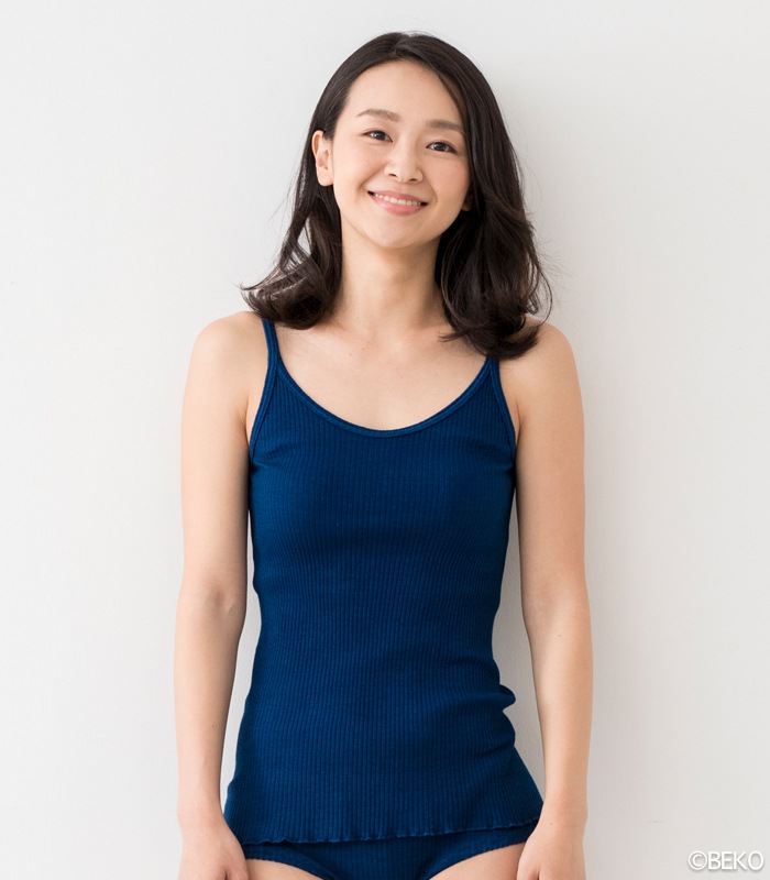 天衣無縫 藍染めby宝島染工（手染め）リブキャミソール（メール便使用