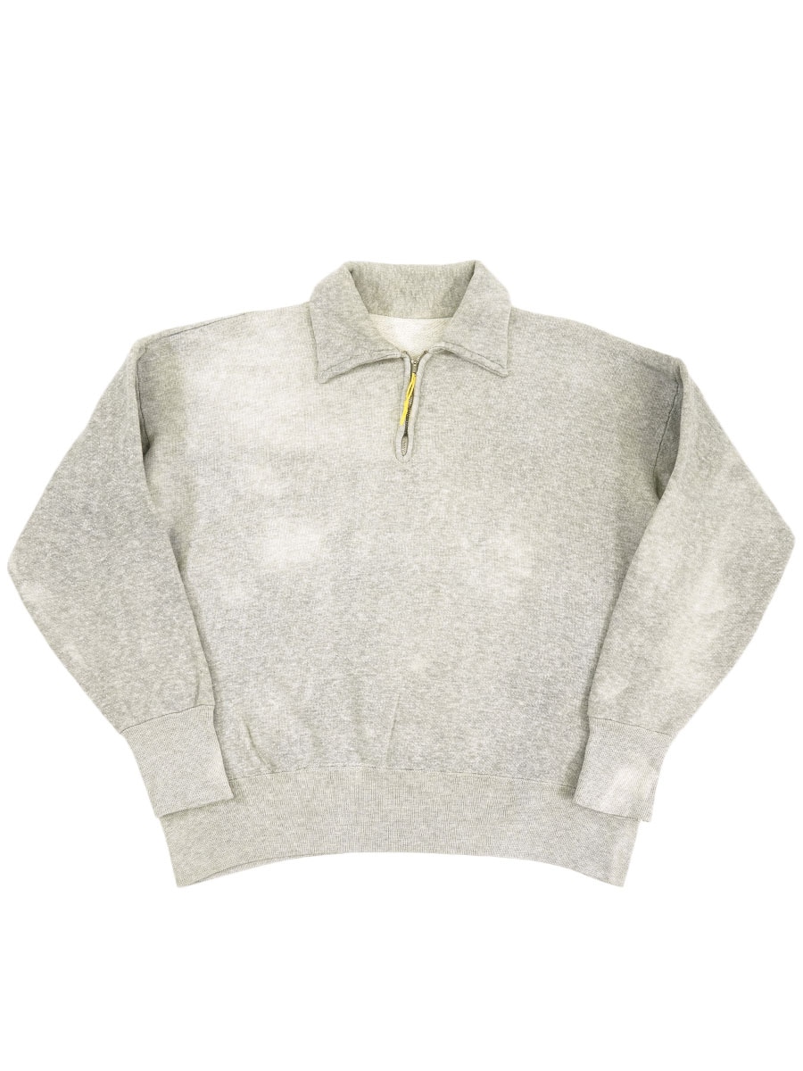 50's～ 襟付き ハーフジップスウェット 無地グレー 実寸(L位) | すべて