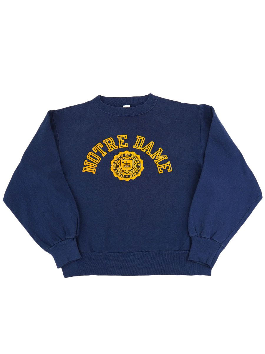 80's チャンピオン ''NOTRE DAME''フロッキープリント スウェット 表記