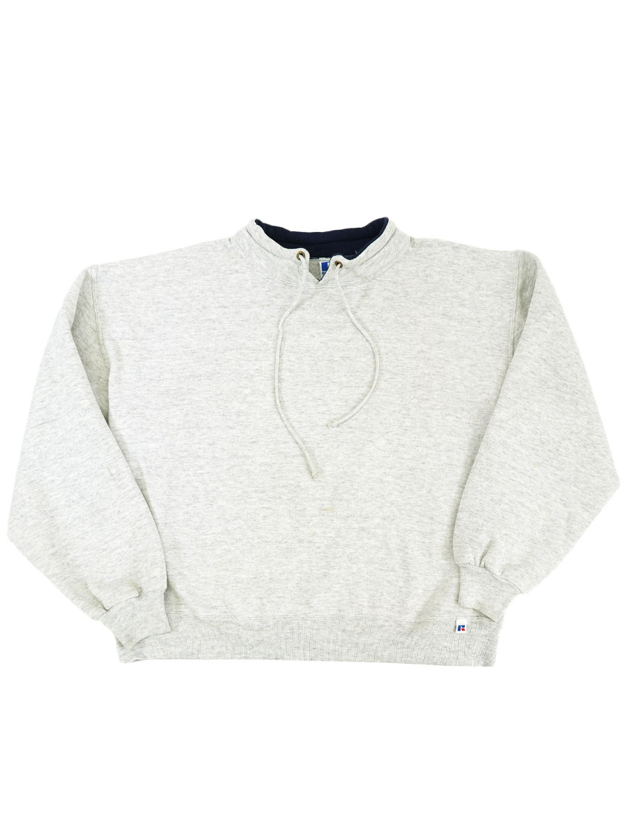90's RUSSELL ATHLETIC モックネック スウェット グレー 表記(XL) USA