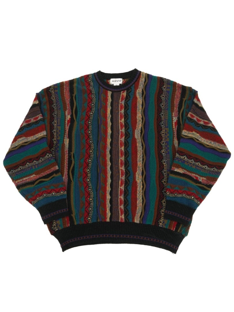 90's ALFANI マルチカラー 3Dニットセーター 表記(L) | すべての商品