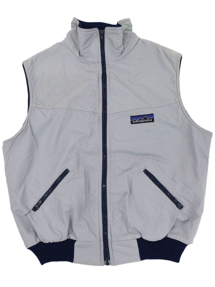 80's デカタグ パタゴニア シェルドシンチラベスト ライトグレー 表記