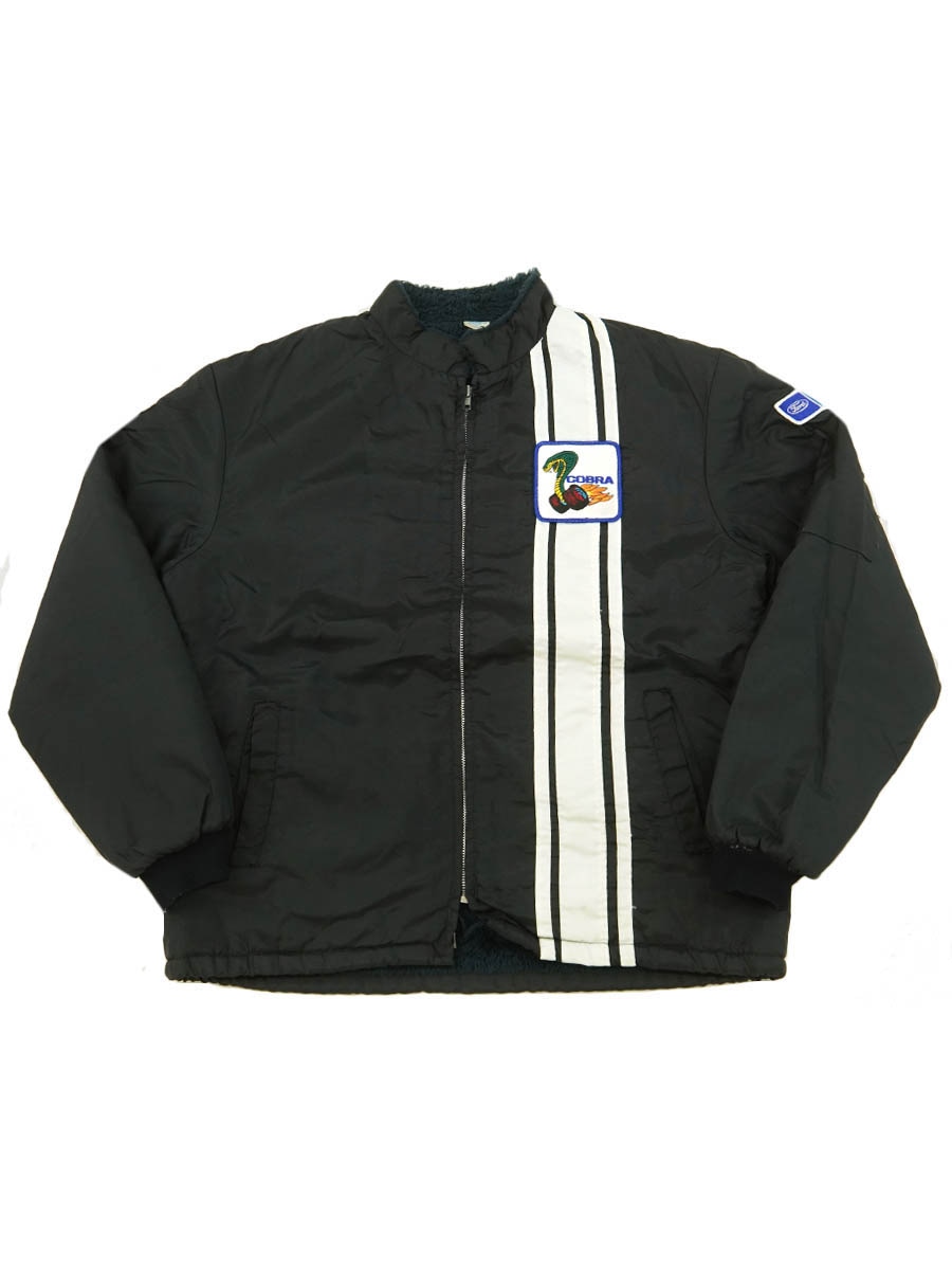 80's FORD 裏ボア COBRAワッペン レーシングジャケット ブラック 表記