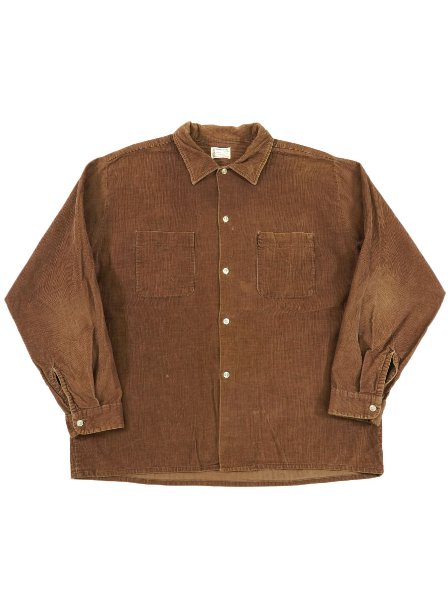 60's TOWNCRAFT ボックス型 コーデュロイシャツ ブラウン 表記(XL
