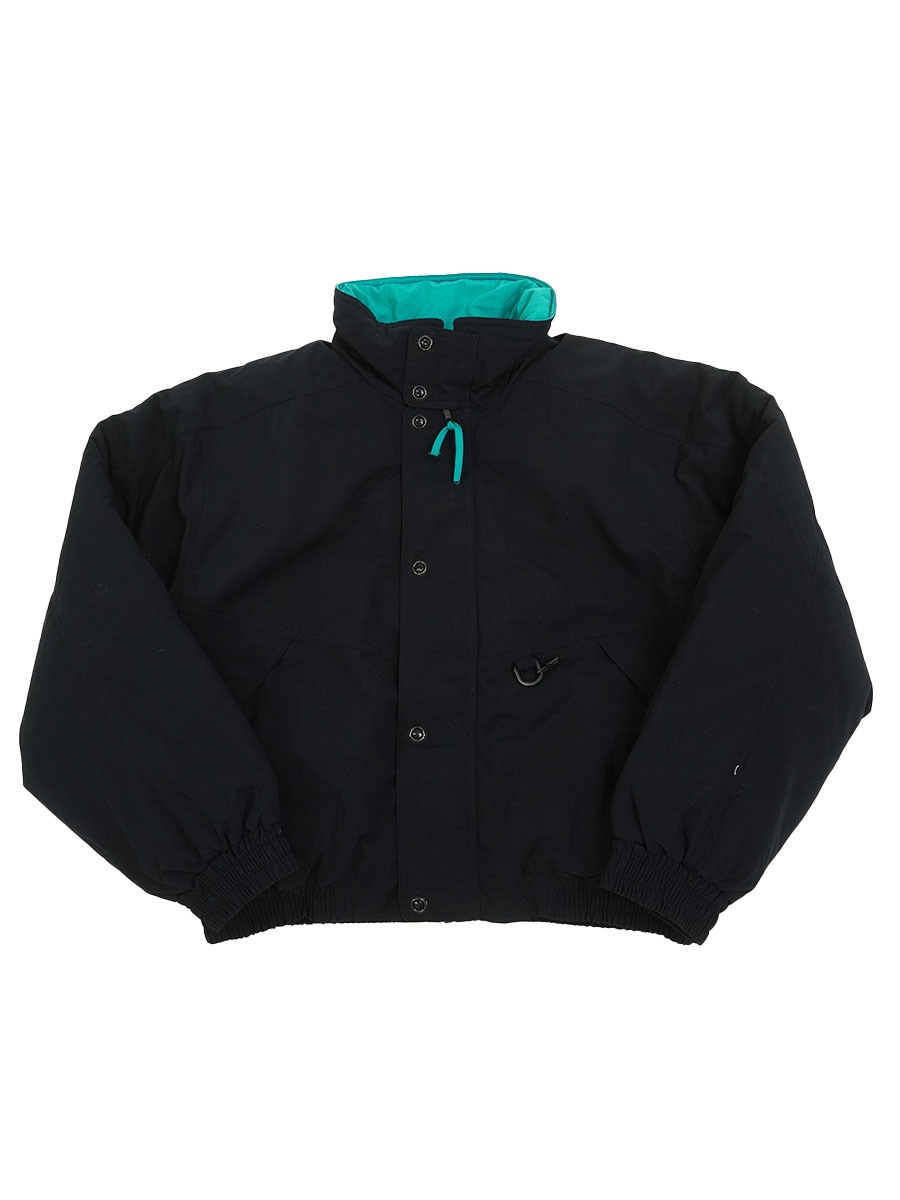80's 黒タグ エディバウアー ダウンジャケット ブラックxティール 表記