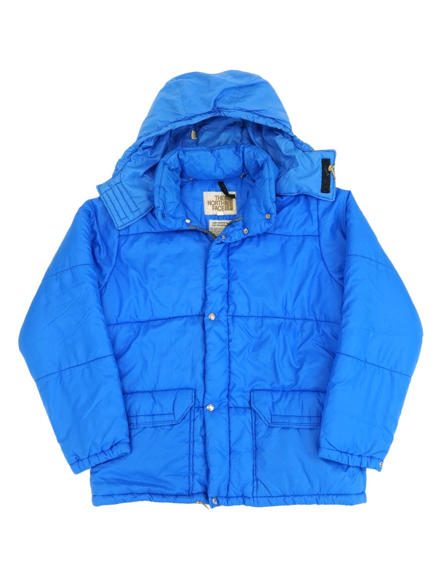70's 茶タグ ノースフェイス リップストップ フード付き ダウン