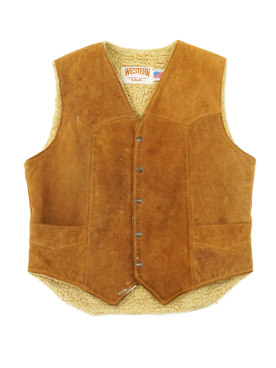 80's WESTERN BY SCHOTT スエードベスト 表記(L) USA製 | すべての商品