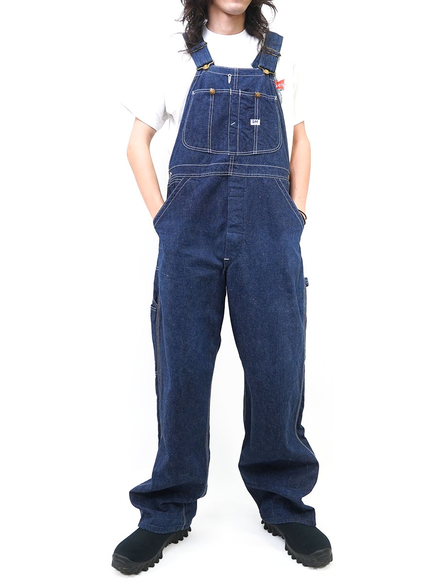 50's Lee JELT DENIM ロングLボタン デニムオーバーオール 濃紺 実寸
