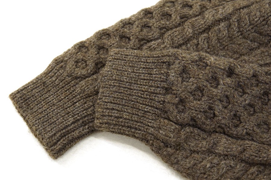 アイルランド製 LL BEAN フィッシャーマンセーター ライトブラウン