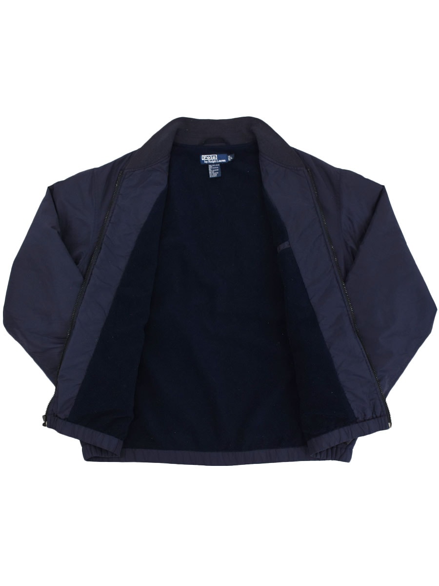 ラルフローレン 裏フリース フルジップ ナイロンジャケット ネイビー
