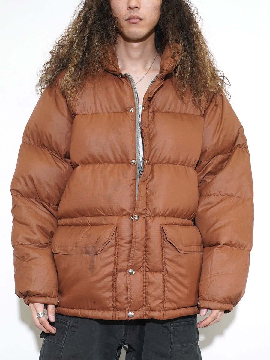 70's 茶タグ ノースフェイス リップストップ ダウンジャケット