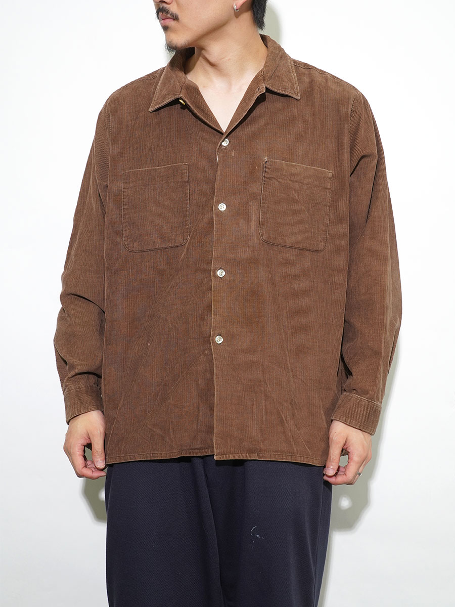 60's TOWNCRAFT ボックス型 コーデュロイシャツ ブラウン 表記(XL